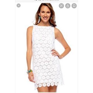 Ruby Rd. White Sleeveless white eyelet cotton dress